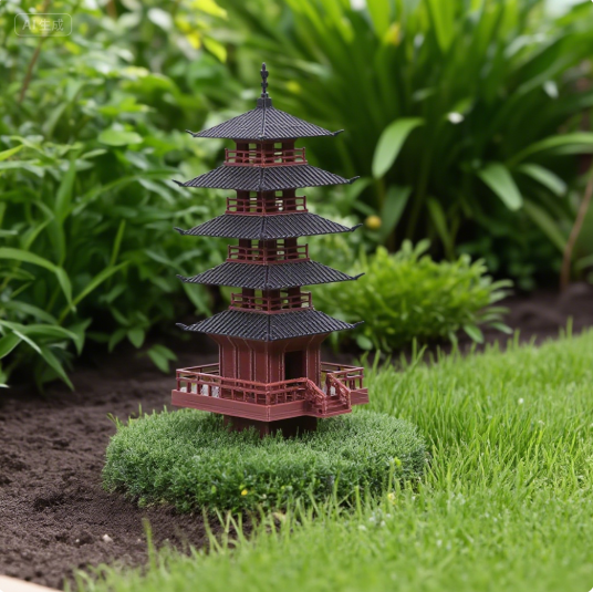 Aquarium Fish Small - Bahçe Akvaryum Bonsai Dekor Mini Pagoda