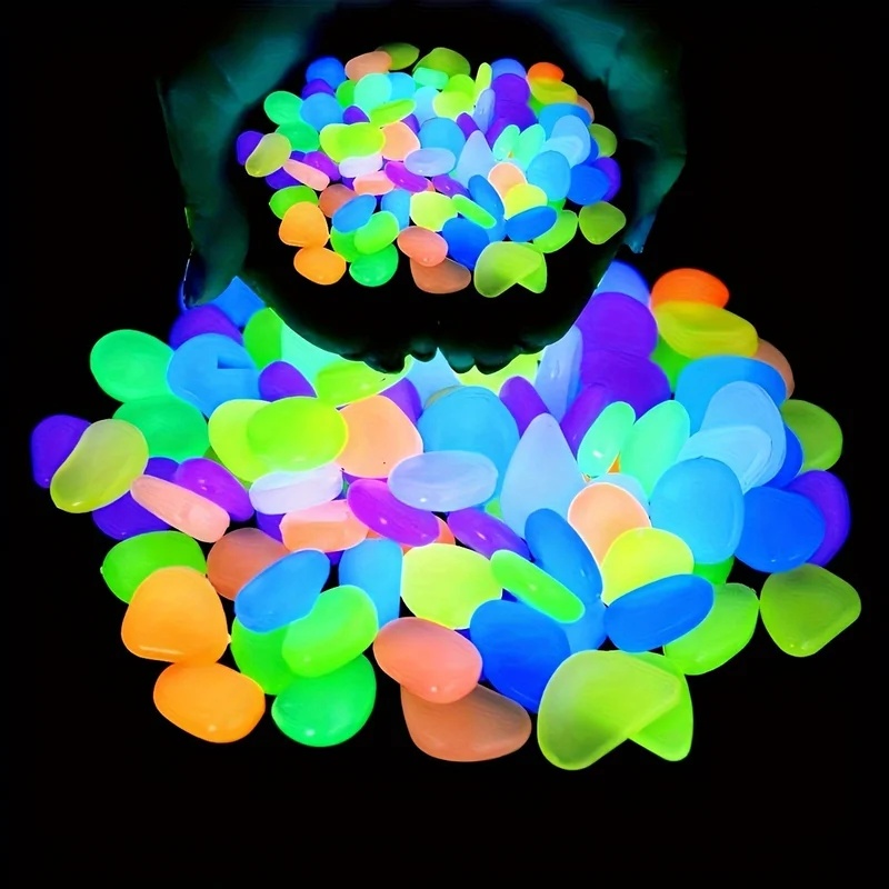 Aquarium Fish Small - 50-200 adet Karanlıkta Parlayan Çakıl Taşları
