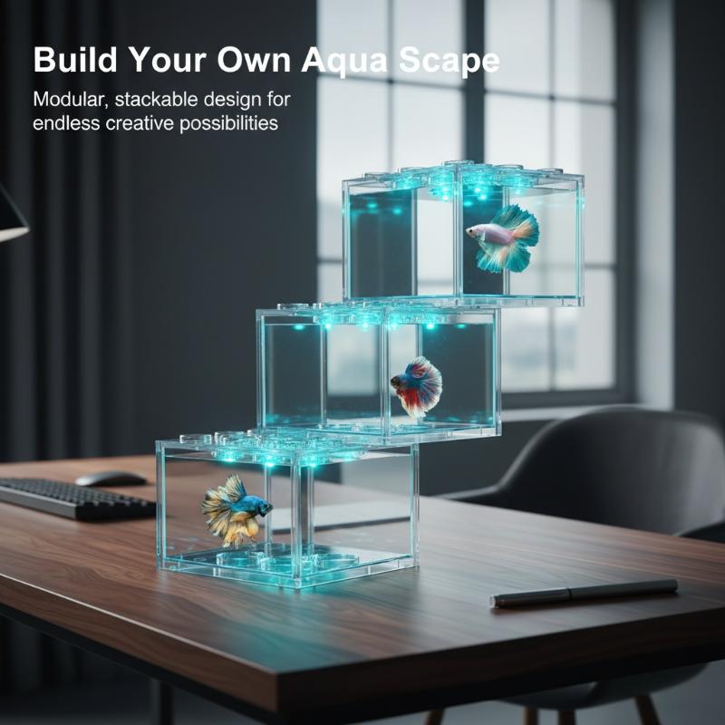 Live Fish Aquarium - Mini Boy Akrilik Balık Tankı İstiflenebilir