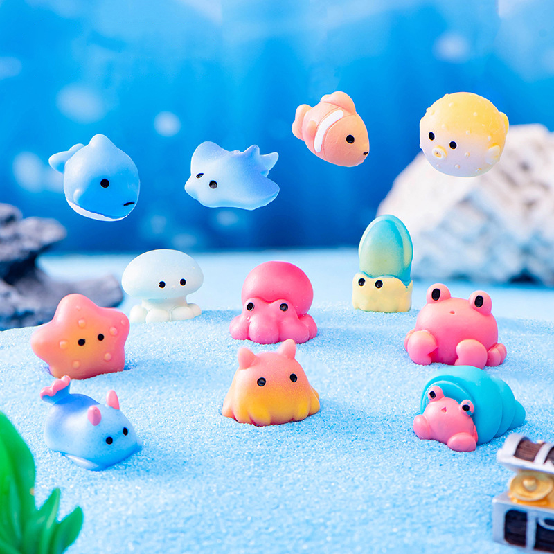 Aquarium Fish Dolphin - Yaratıcı reçine okyanus hayvanlar yunuslar Qctopuses