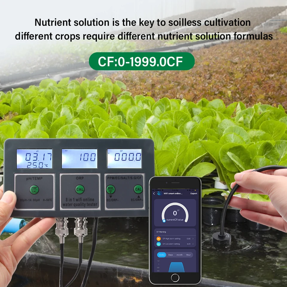 WiFi Dijital PH ORP TDS EC Tuz - Aquarium Fish In Online incelemesi ve fiyatı